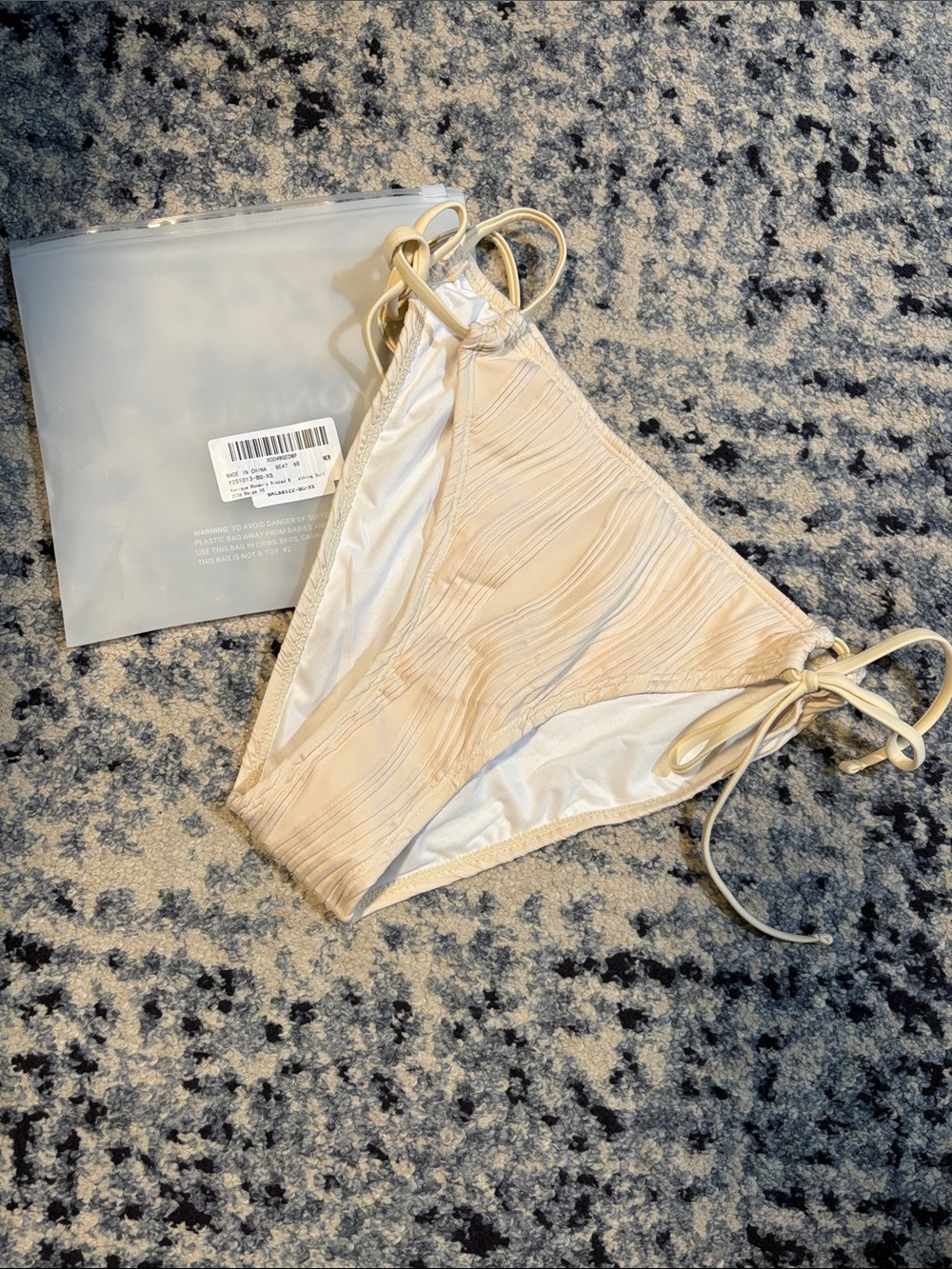 Tie-Side Bikini Bottom in Light Cream